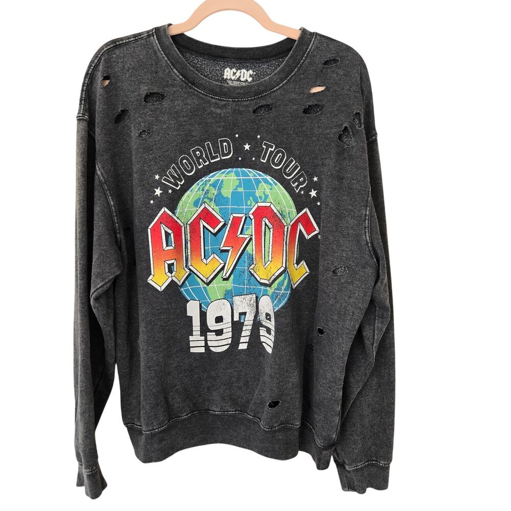 ACDC distressed Size 2X Sweatshirt Rock Music